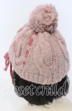 画像2: 【SALE】MILK / はしごリボンニットキャップ  ピンク O-25-09-26-024-ML-AC-IG-ZT387 (2)