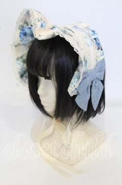 画像1: axes femme kawaii / アンティークローズ柄ハーフボンネット  生成り O-25-09-26-027-AX-AC-IG-OS
