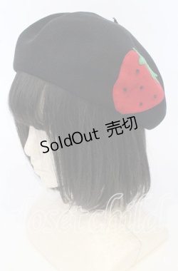 画像1: Heart E / いちごベレー  クロ×アカ O-25-09-26-031-LO-AC-OW-ZT511