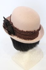 画像2: 【SALE】axes femme / レース配色雑材ハット  ピンク O-25-09-26-036-AX-AC-OW-ZTK007 (2)