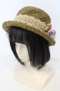 axes femme / ローズ使い雑材ハット  ブラウン O-25-09-26-037-AX-AC-OW-OS