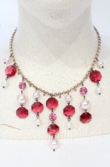 Victorian maiden / ビジューネックレス  ワイン O-25-09-26-039-CL-AC-OW-ZT444-F002