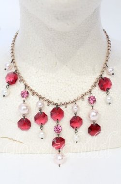 画像1: Victorian maiden / ビジューネックレス  ワイン O-25-09-26-039-CL-AC-OW-OS