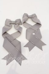 LOTUS ribbon / ツインリボンバレッタ  グレー O-25-09-26-044-EL-AC-OW-ZT488-F002
