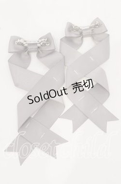 画像2: LOTUS ribbon / ツインリボンバレッタ  グレー O-25-09-26-044-EL-AC-OW-ZT488-F002