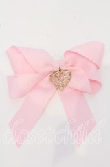 LOTUS ribbon / ハートチャームバレッタ  ピンク O-25-09-26-045-EL-AC-OW-ZT444-F002