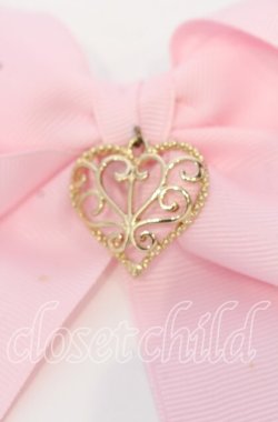 画像2: LOTUS ribbon / ハートチャームバレッタ  ピンク O-25-09-26-045-EL-AC-OW-OS