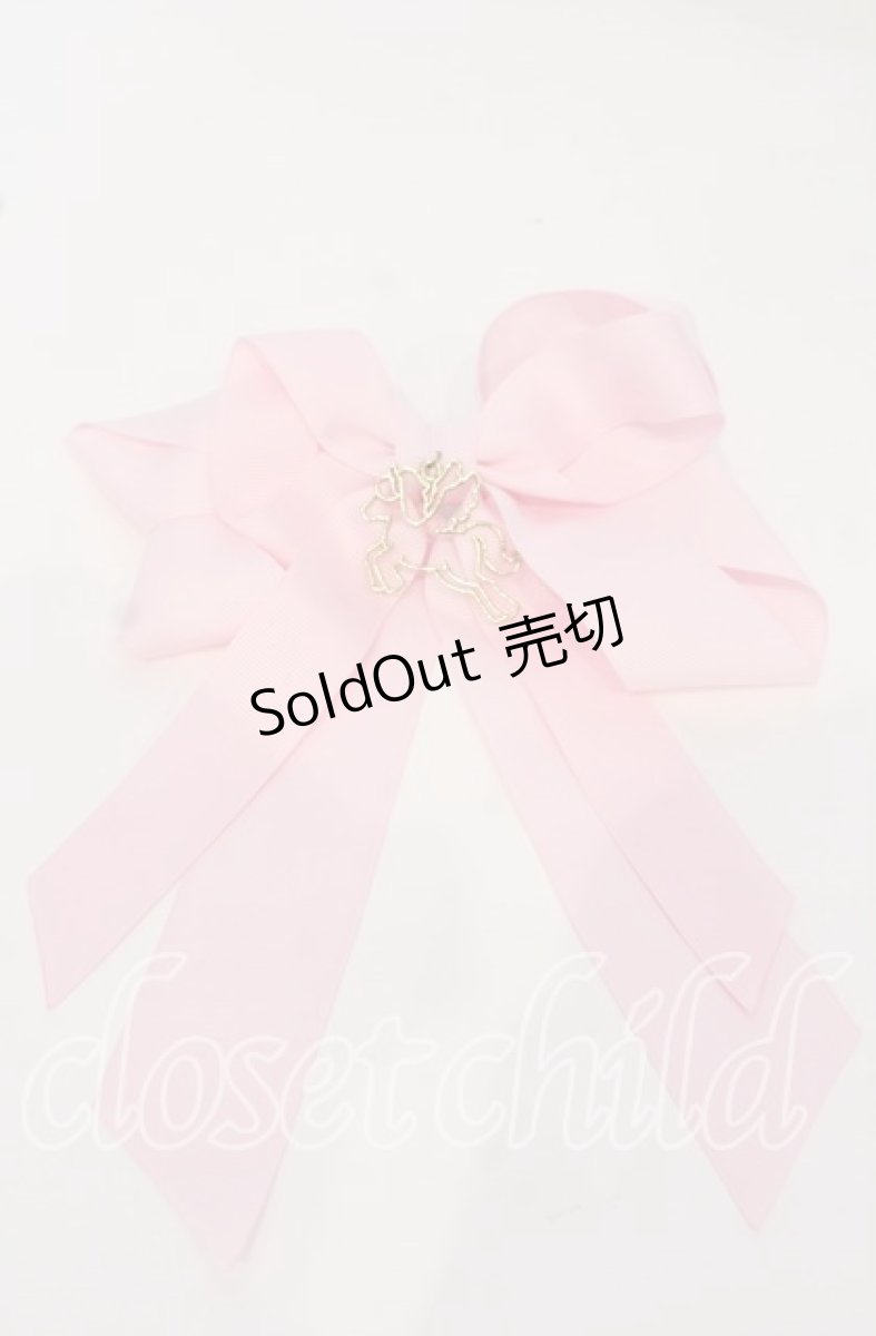 画像1: 【SALE】LOTUS ribbon / ユニコーンチャームリボンバレッタ  ピンク O-25-09-26-046-EL-AC-OW-ZT444-F002 (1)