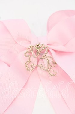 画像2: LOTUS ribbon / ユニコーンチャームリボンバレッタ  ピンク O-25-09-26-046-EL-AC-OW-OS