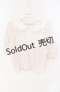 mille fille closet / ヨーク切り替えニットトップス M ピンク×シロ O-25-09-27-033-LO-TO-OW-OS