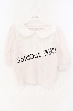 画像1: mille fille closet / ヨーク切り替えニットトップス M ピンク×シロ O-25-09-27-033-LO-TO-OW-OS