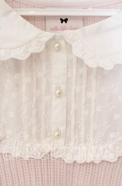 画像2: mille fille closet / ヨーク切り替えニットトップス M ピンク×シロ O-25-09-27-033-LO-TO-OW-OS