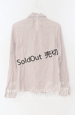 画像3: axes femme / レース配色スタンドカラーブラウス M ピンク O-25-09-27-034-AX-BL-OW-OS