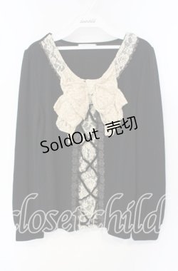 画像1: axes femme / BIGリボンレースアッププルオーバー M クロ O-25-09-27-035-AX-TO-OW-OS