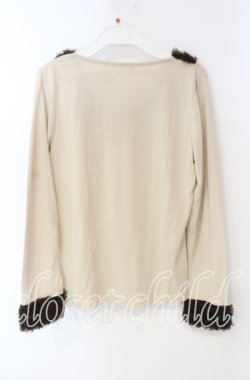 画像3: axes femme / ボア切り替えカットソー M キナリ O-25-09-27-036-AX-TO-OW-OS