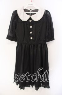 Ank Rouge / サテンワンピース  クロ×シロ O-25-09-27-044-CA-OP-IG-ZT023