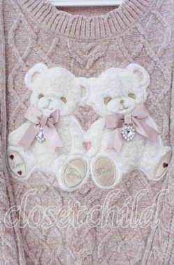 画像2: LIZ LISA / TwinBearsニットトップス  ピンク O-25-09-27-047-LO-TO-IG-OS