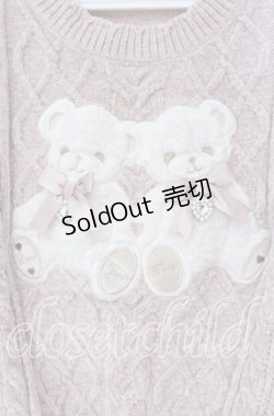 画像2: LIZ LISA / TwinBearsニットトップス  ピンク O-25-09-27-047-LO-TO-IG-OS