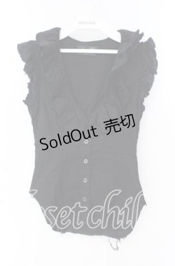 画像1: STIGMATA / ガーゼノースリーブブラウス  ブラック O-25-09-27-050-GO-BL-IG-OS