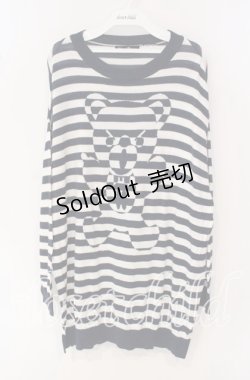 画像1: HYSTERIC GLAMOUR / BEARボーダー編込 プルオーバー  ネイビー O-25-09-27-053-PU-TO-IG-OS