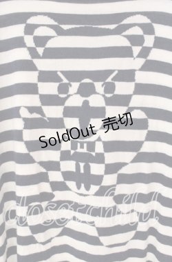 画像2: HYSTERIC GLAMOUR / BEARボーダー編込 プルオーバー  ネイビー O-25-09-27-053-PU-TO-IG-OS