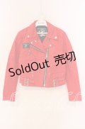 SEXY DYNAMITE LONDON / コットンライダースジャケット S レッド O-25-09-27-054-PU-JA-IG-OS