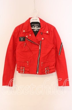 画像1: SEXY DYNAMITE LONDON / コットンライダースジャケット S レッド O-25-09-27-054-PU-JA-IG-OS