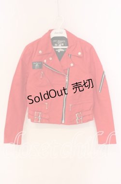 画像1: SEXY DYNAMITE LONDON / コットンライダースジャケット S レッド O-25-09-27-054-PU-JA-IG-OS
