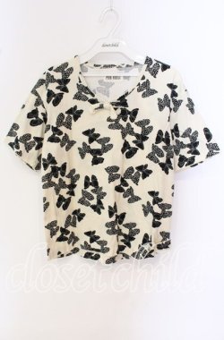 画像1: PINK HOUSE / リボンプリントTシャツ  アイボリー×クロ O-25-09-27-055-LO-TS-IG-OS