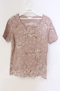 PINK HOUSE / すずらんリースプリントTシャツ  ピンク系 O-25-09-27-056-LO-TS-IG-ZT357