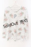 PINK HOUSE / Pロゴいちご柄カットソー  サックス O-25-09-27-057-LO-TO-IG-OS