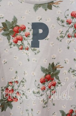 画像2: PINK HOUSE / Pロゴいちご柄カットソー  サックス O-25-09-27-057-LO-TO-IG-OS