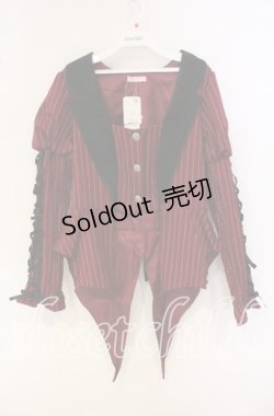 画像1: Chalmiere / ストライプレースアップジャケット  ワイン O-25-09-27-058-LO-JA-IG-OS