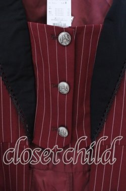 画像2: Chalmiere / ストライプレースアップジャケット  ワイン O-25-09-27-058-LO-JA-IG-OS