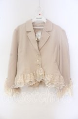 axes femme / レースフリル編上ジャケット  ベージュ O-25-09-27-060-AX-JA-IG-ZT477