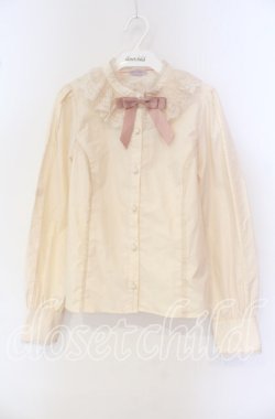 画像1: axes femme kawaii / チュールレース衿ブラウス  アイボリー O-25-09-27-063-AX-BL-IG-OS