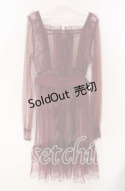 画像3: Chalmiere / ドットチュールガウン  ワイン O-25-09-27-064-LO-OP-IG-OS