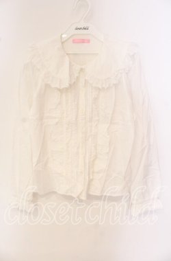 画像1: Honey Cinnamon / フラワーコットンフリルブラウス F シロ O-25-09-27-065-LO-BL-OW-OS