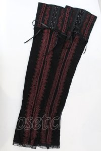Ozz On / レース配色アームカバー  ブラック×レッド O-25-09-27-1044-OO-ZA-OW-ZT0929N