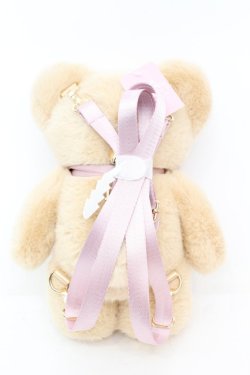 画像2: Chalmiere / フラッフィベアぬいぐるみバッグ  ベージュ×ピンク O-25-09-27-1004-LO-BG-IG-OS