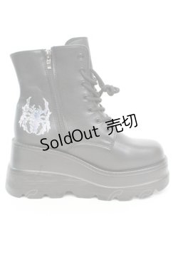 画像4: NieR Clothing / 身長約9cmUP軽量×厚底ブーツ【SPIDER】 42（約26cm） ブラック O-25-09-27-1048-PU-SH-YM-ZT-K017