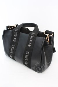 An MILLE / 2WAY ロゴトートバッグ  ブラック O-25-09-27-1005-EL-BG-YM-ZT501
