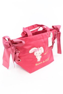 画像1: Maison de FLEUR / あざとBonbonribbonサイドリボントート  ピンク O-25-09-27-1008-LO-BG-OW-OS
