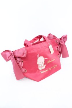 画像1: Maison de FLEUR / あざとPochaccoサイドリボントート  ピンク O-25-09-27-1009-LO-BG-OW-OS
