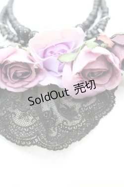 画像2: ALICE and the PIRATES / フローレンスブーケパールチョーカー  パープル×クロ O-25-09-27-1014-PA-AC-OW-OS