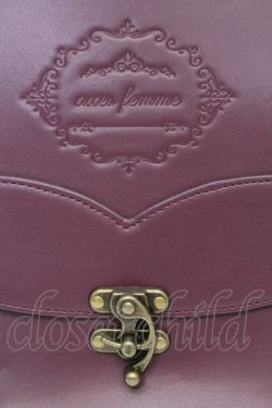 画像2: axes femme / 型押しフラップサッチェル 27×34×10.5cm ワイン O-25-09-27-1003-AX-BG-IG-OS