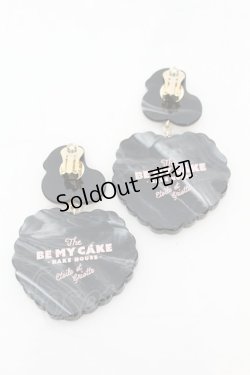 画像2: Etoile et Griotte / Heart Cakeイヤリング  ピンクケーキ×ブラックマーブルベース O-25-09-27-1030-LO-AC-OW-ZT488-F006