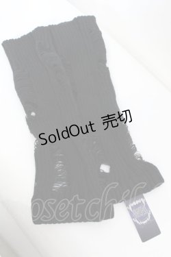 画像1: NIBBLE POISON / ダメージニットレッグカバー  クロ O-25-09-27-1033-LO-ZA-IG-ZT0929N