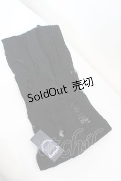 画像2: NIBBLE POISON / ダメージニットレッグカバー  クロ O-25-09-27-1033-LO-ZA-IG-ZT0929N