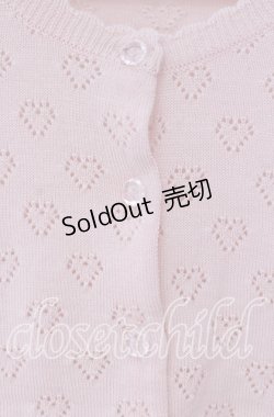 画像2: Emily Temple cute / ハート透かし柄ニットカーディガン  ピンク O-25-09-27-070-ET-TO-OW-OS